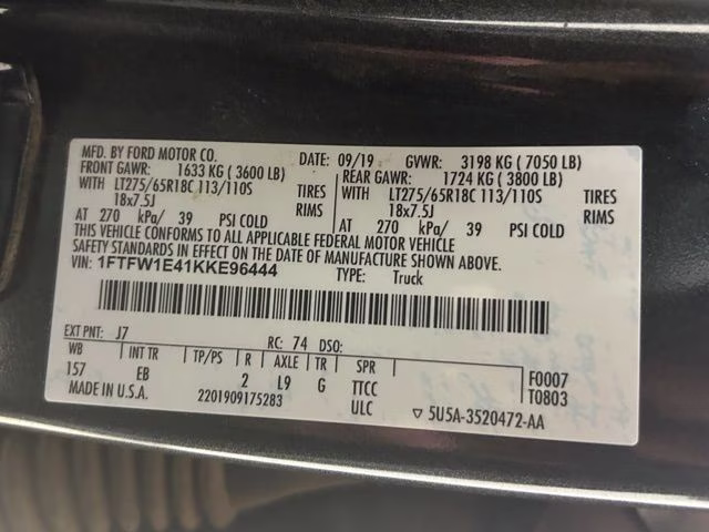 2019 Magnetic Metallic Ford F-150 Lariat 4X4 Truck