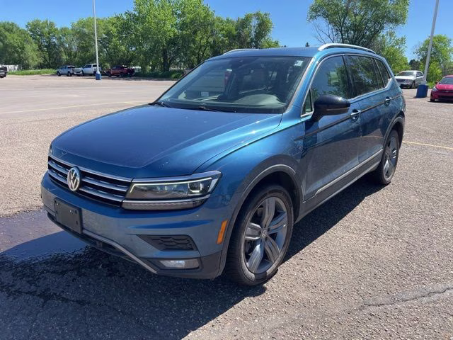 2019 Stone Blue Metallic Volkswagen Tiguan 2.0T SEL Premium R-Line AWD SUV