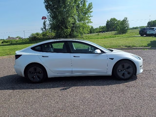 2023 White Tesla Model 3 Base RWD Sedan