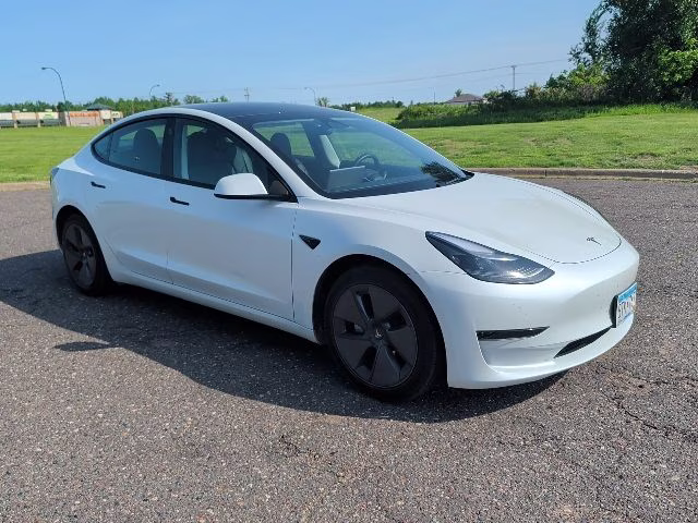 2023 White Tesla Model 3 Base RWD Sedan