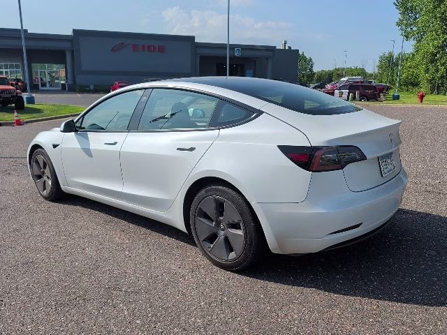 2023 White Tesla Model 3 Base RWD Sedan