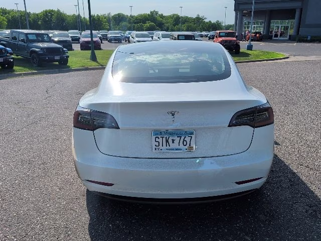 2023 White Tesla Model 3 Base RWD Sedan
