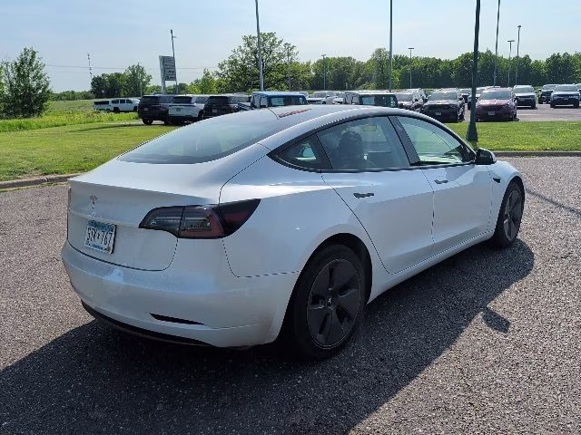 2023 White Tesla Model 3 Base RWD Sedan