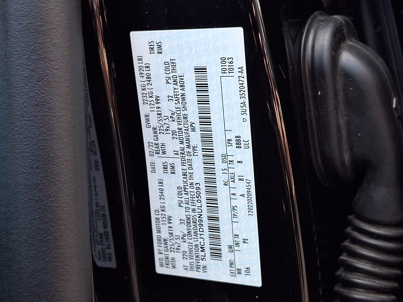 2022 Infinite Black Metallic Clearcoat - UM Lincoln Corsair Standard AWD