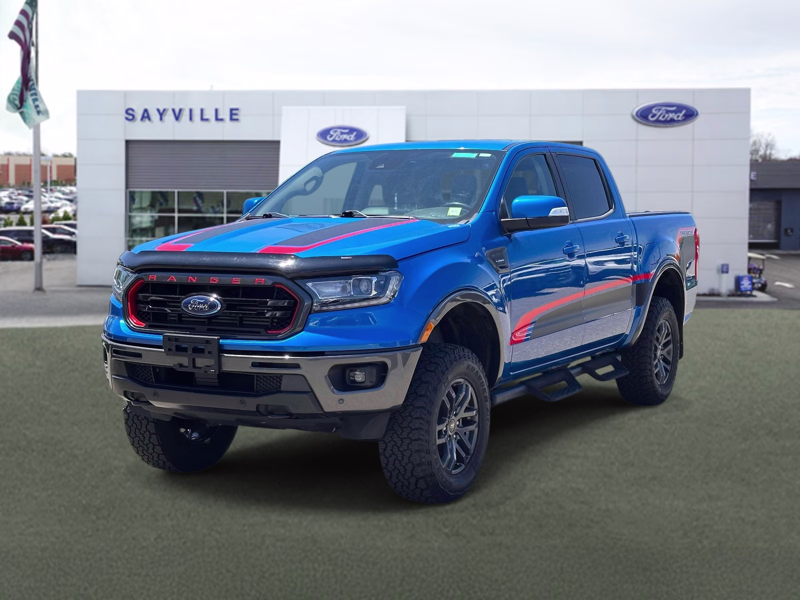 2021 Velocity Blue Metallic Ford Ranger LARIAT 4WD SuperCrew 5' Box 4X4 Truck