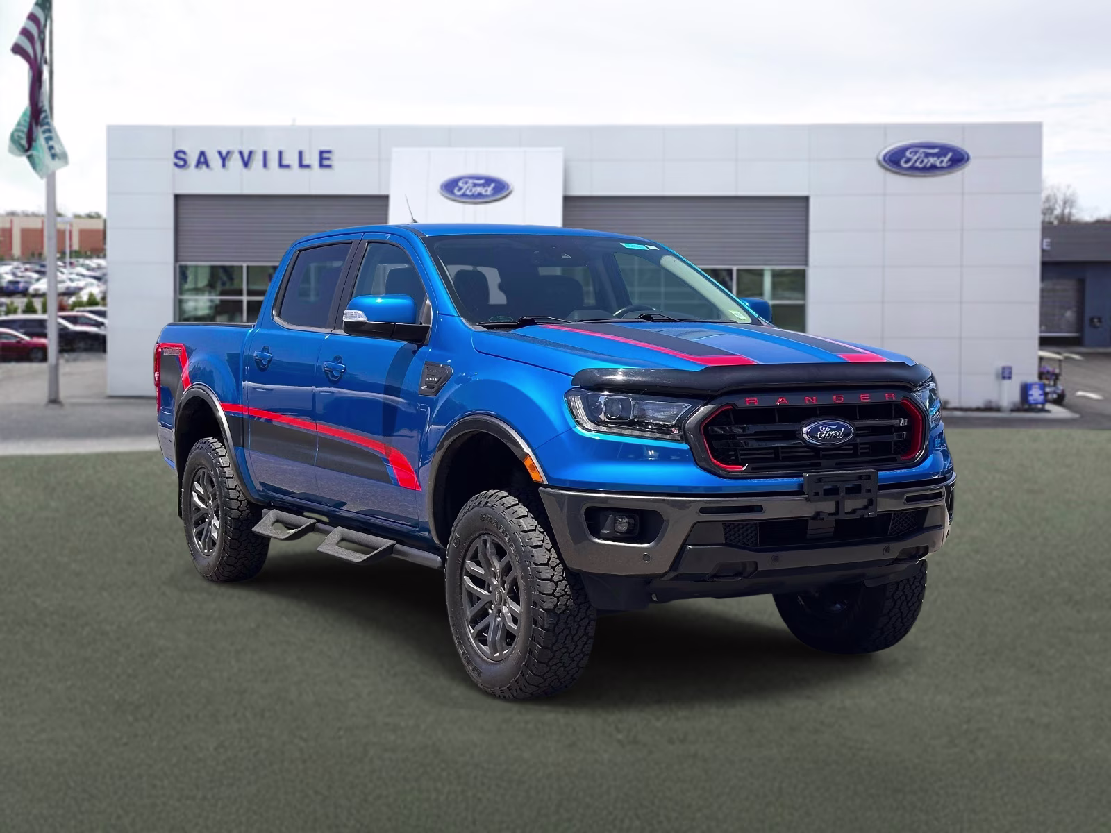 2021 Velocity Blue Metallic Ford Ranger LARIAT 4WD SuperCrew 5' Box 4X4 Truck