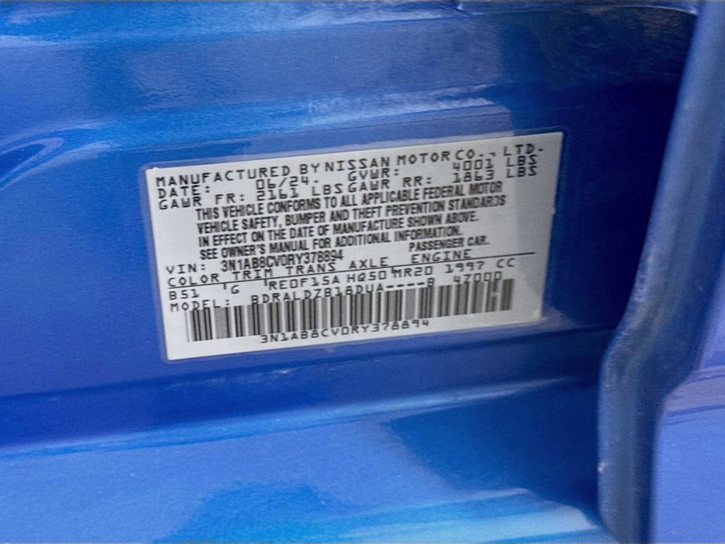 2024 Electric Blue Metallic Nissan Sentra SV FWD Sedan