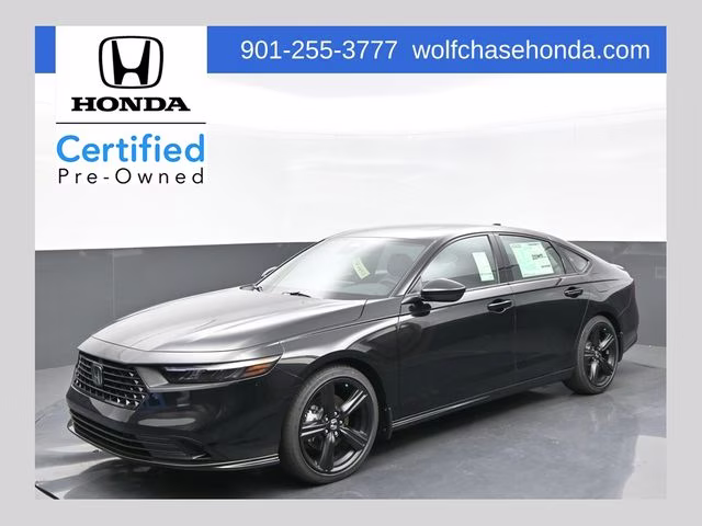 2025 Crystal Black Pearl Honda Accord Hybrid Sport-L FWD Sedan