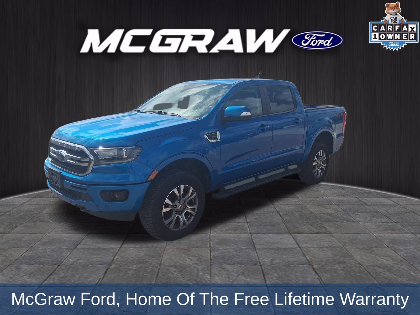 2022 Blue Metallic Ford Ranger Lariat 4X4 Truck