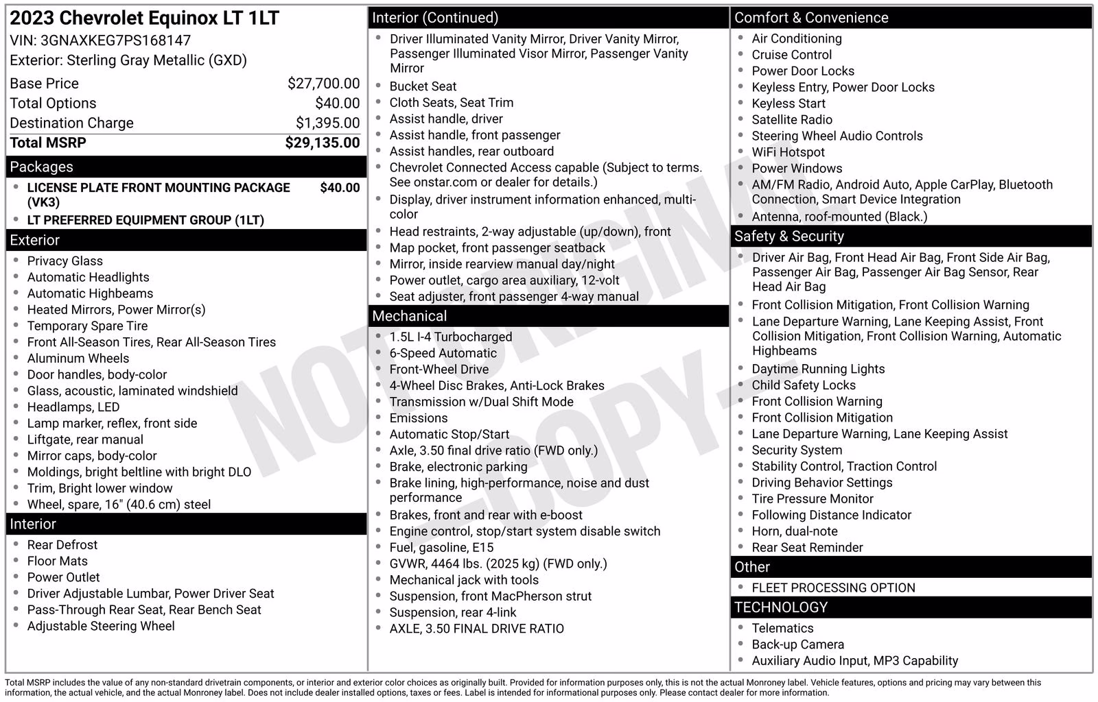 2023 Sterling Gray Metallic Chevrolet Equinox LT FWD SUV