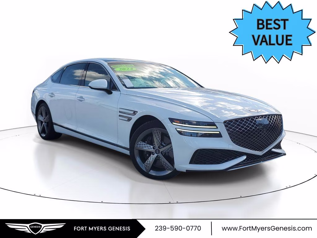 2024 Alta White Genesis G80 3.5T Sport AWD Sedan