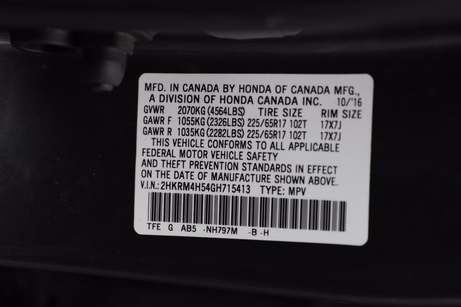 2016 Modern Steel Metallic Honda CR-V EX AWD SUV