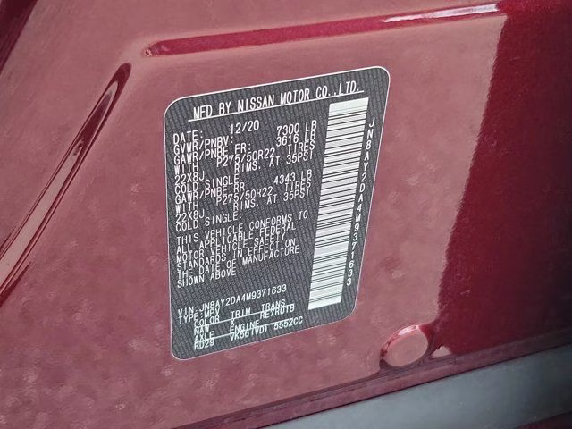 2021 Coulis Red Pearl Nissan Armada Platinum RWD SUV