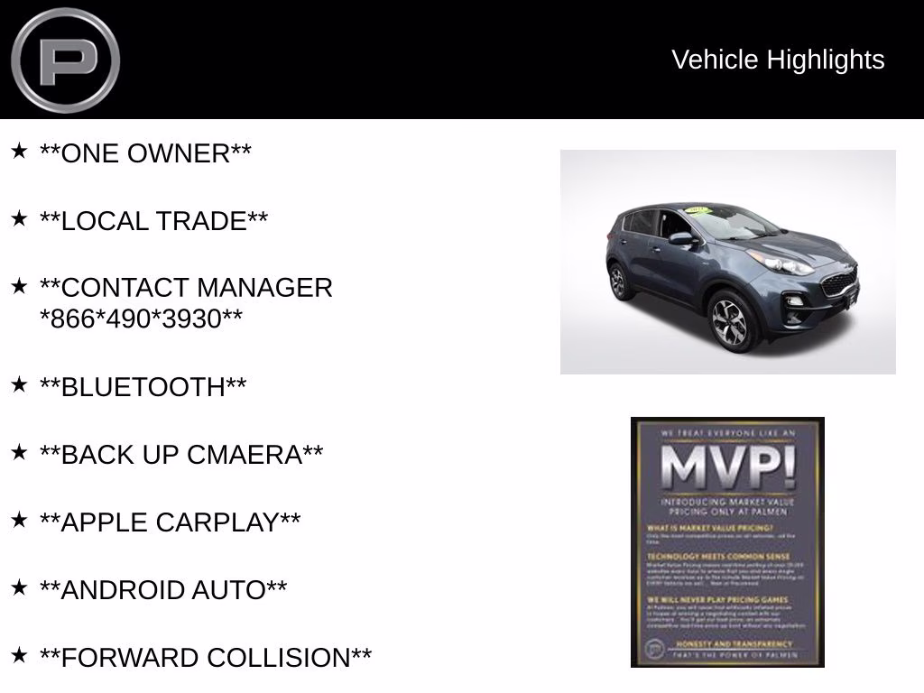 2021 Pacific Blue Kia Sportage LX AWD SUV