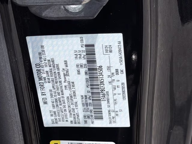 2022 Shadow Black Ford Mustang GT Premium RWD Coupe