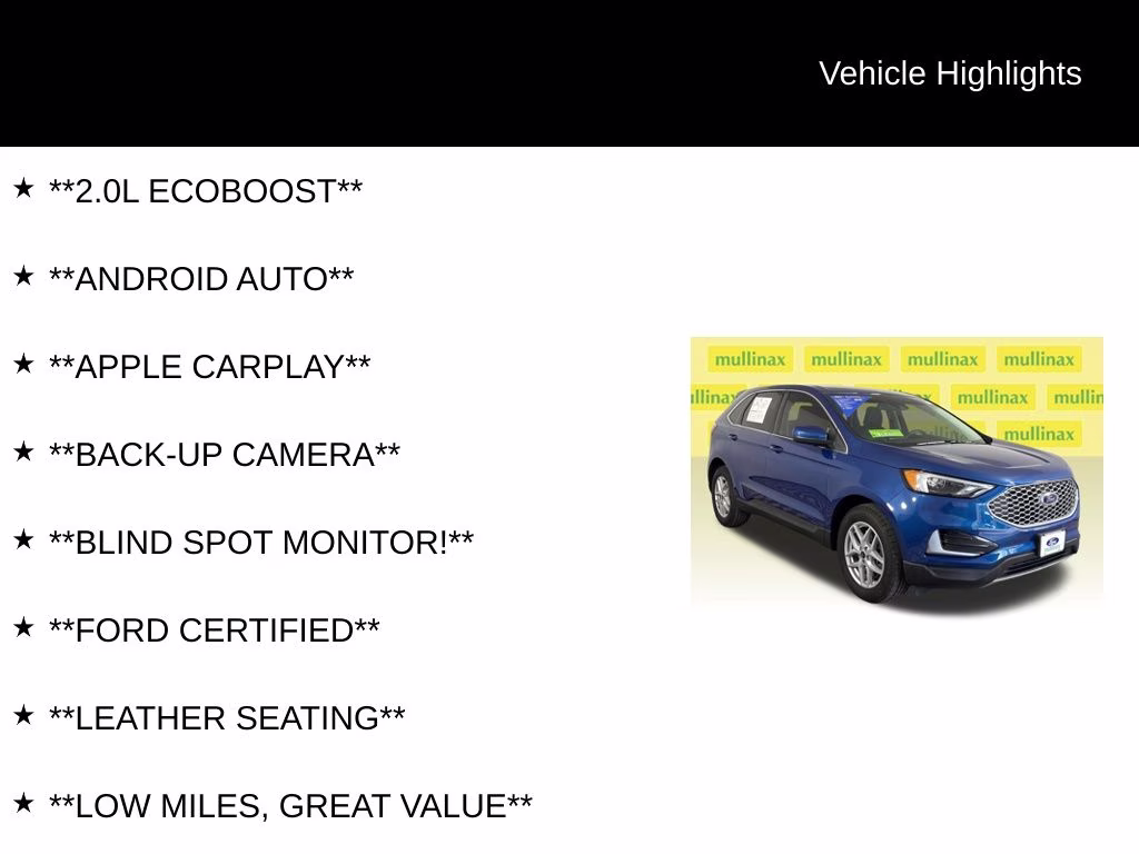 2024 Blue Metallic Ford Edge SEL AWD SUV