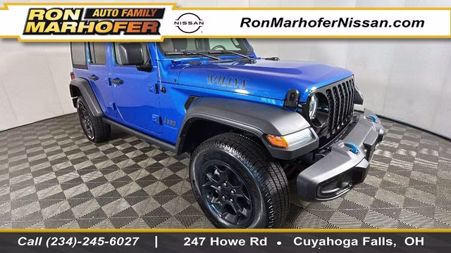 2023 Hydro Blue Pearl Coat Jeep Wrangler Willys 4xe 4X4 SUV