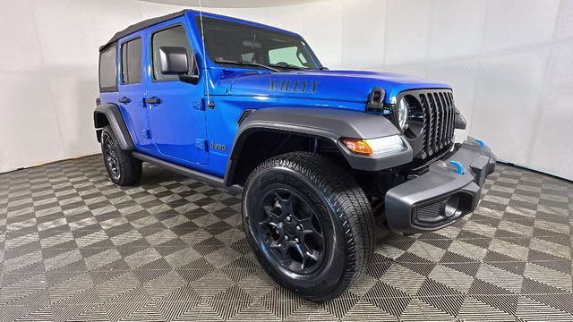 2023 Hydro Blue Pearl Coat Jeep Wrangler Willys 4xe 4X4 SUV