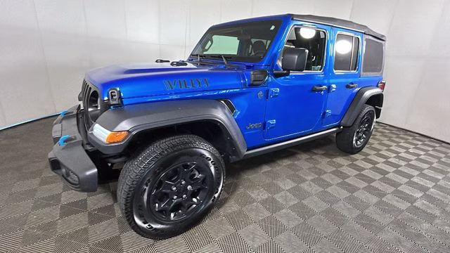 2023 Hydro Blue Pearl Coat Jeep Wrangler Willys 4xe 4X4 SUV