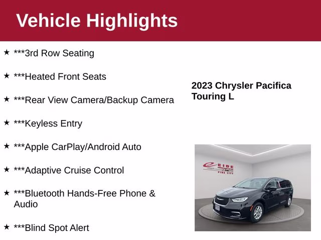 2023 Brilliant Black Crystal Pearlcoat Chrysler Pacifica Touring L FWD Van