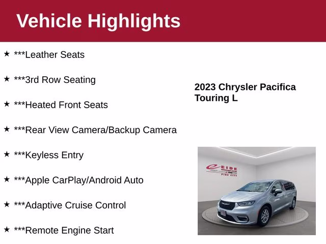 2023 Silver Mist Clearcoat Chrysler Pacifica Touring L FWD Van