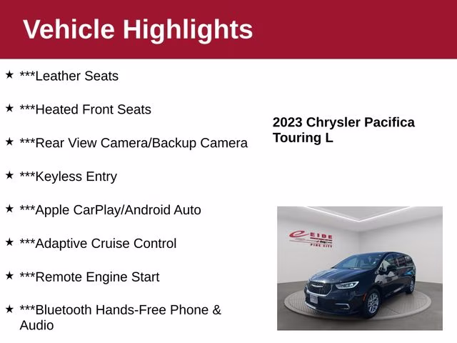 2023 Brilliant Black Crystal Pearlcoat Chrysler Pacifica Touring L FWD Van