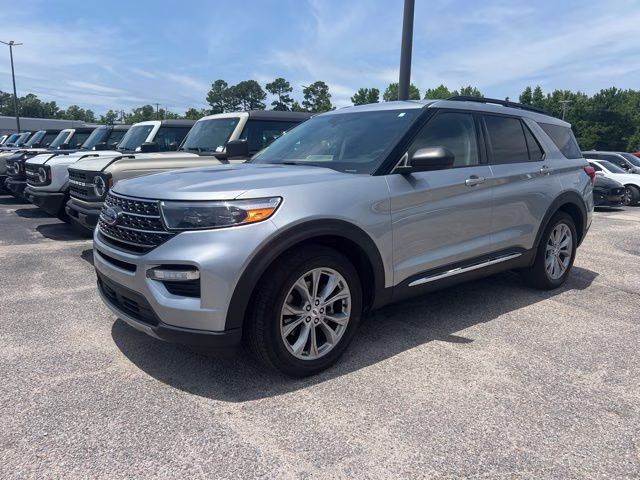 2023 Iconic Silver Metallic Ford Explorer XLT RWD SUV