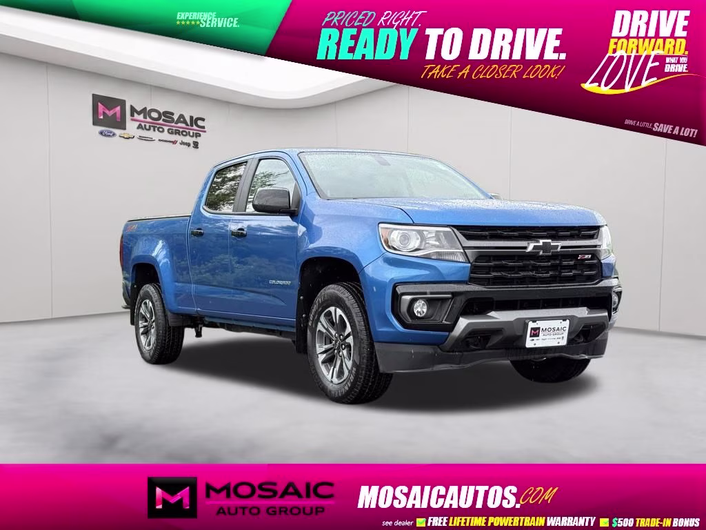 2022 Bright Blue Metallic Chevrolet Colorado Z71 4X4 Truck