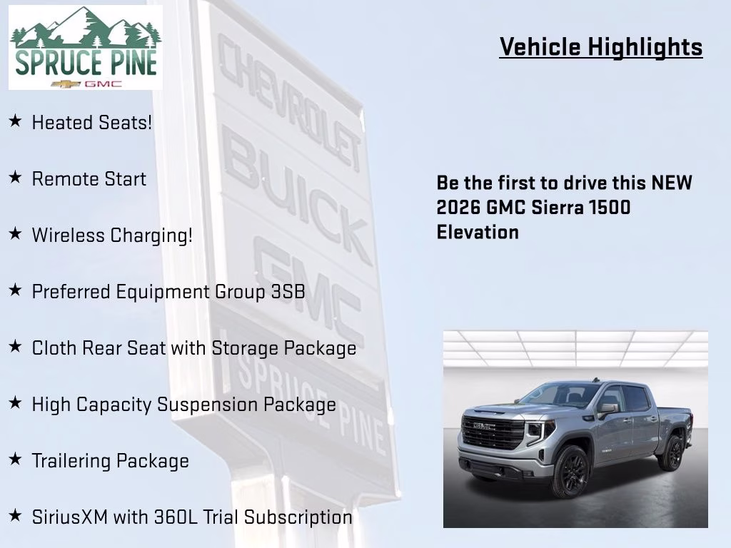2026 Sterling Metallic GMC Sierra 1500 Elevation 4X4 Truck