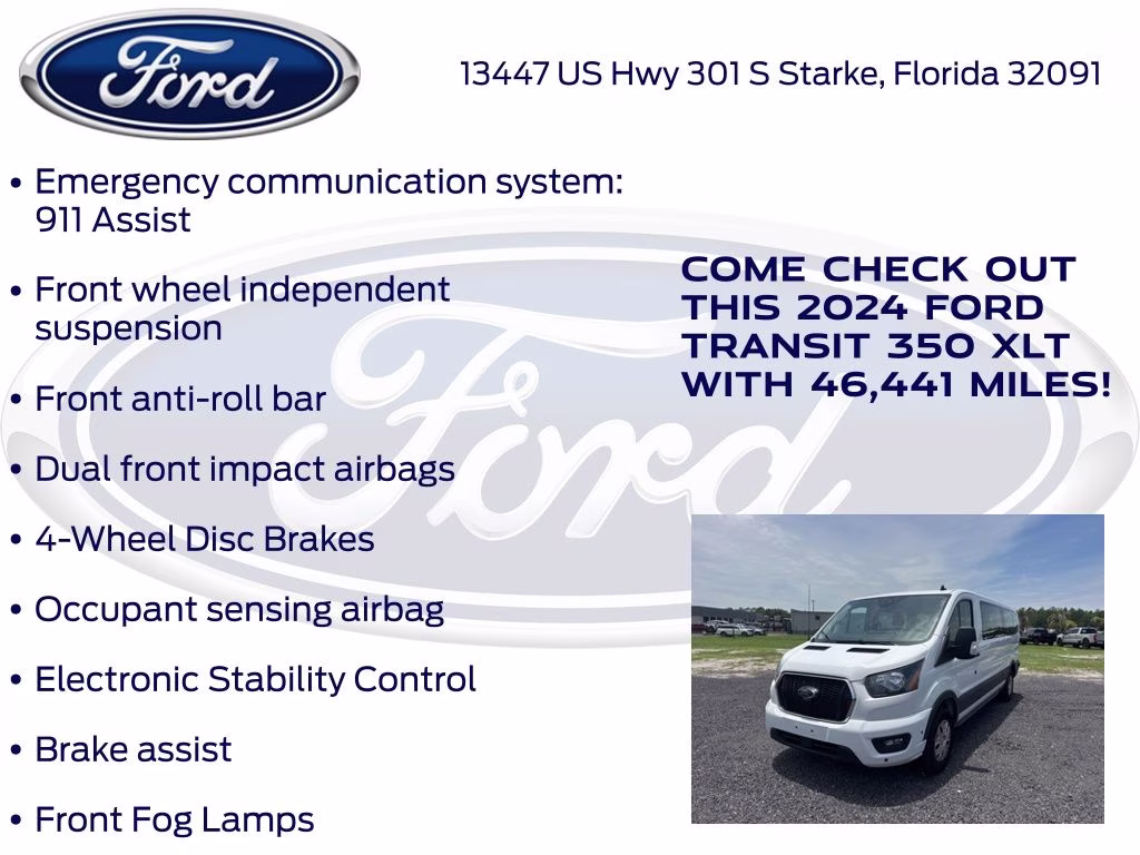 2024 Oxford White Ford Transit-350 XLT RWD Crossover