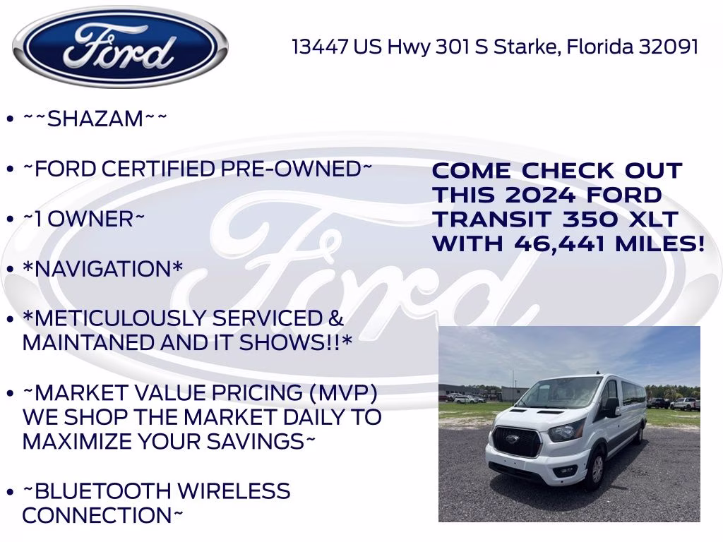 2024 Oxford White Ford Transit-350 XLT RWD Crossover