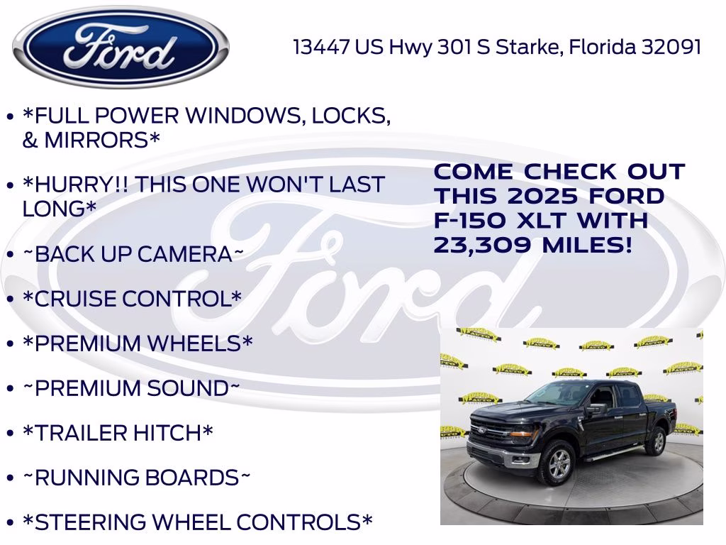2025 Black Metallic Ford F-150 XLT 4X4 Truck