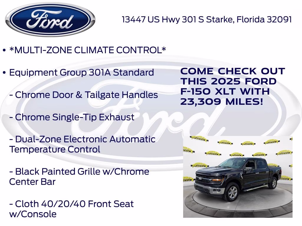 2025 Black Metallic Ford F-150 XLT 4X4 Truck