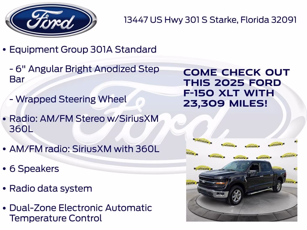 2025 Black Metallic Ford F-150 XLT 4X4 Truck