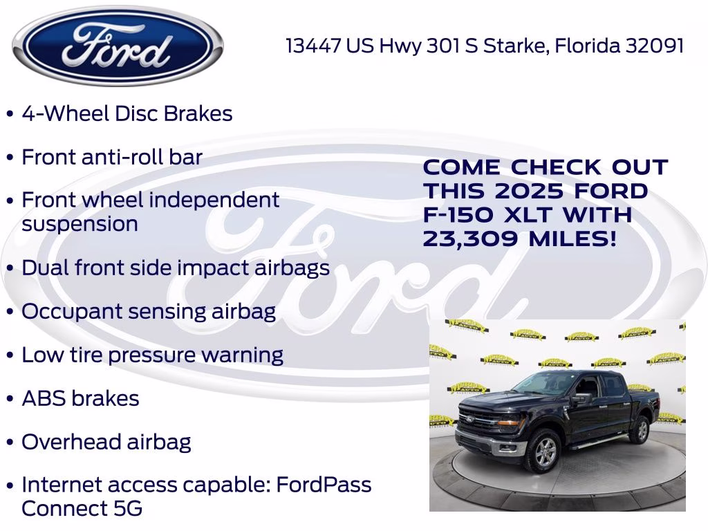 2025 Black Metallic Ford F-150 XLT 4X4 Truck