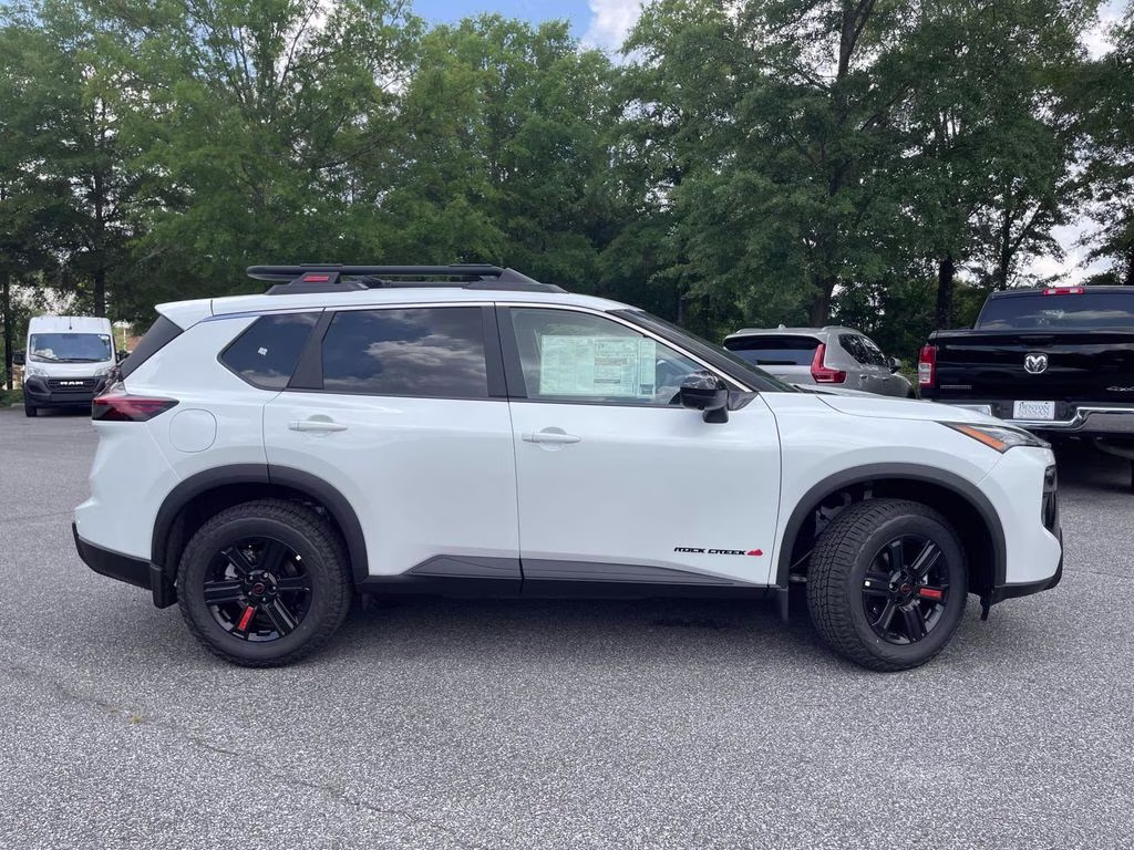 2026 Everest White Pearl Tricoat Nissan Rogue Rock Creek AWD SUV