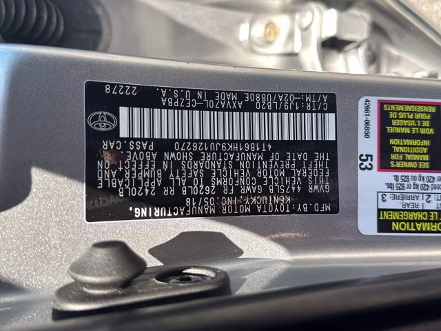 2018 Celestial Silver Metallic Toyota Camry XSE FWD Sedan