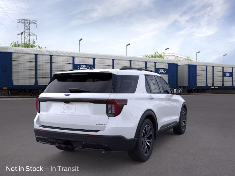 2026 Star White Metallic Tri-Coat Ford Explorer ST-Line 4X4 SUV