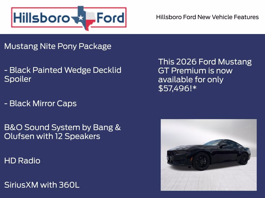 2026 Shadow Black Ford Mustang GT Premium RWD Coupe