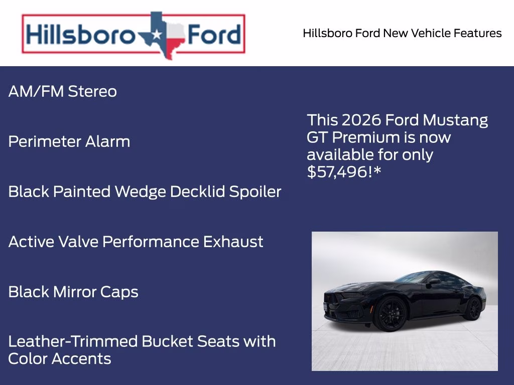 2026 Shadow Black Ford Mustang GT Premium RWD Coupe
