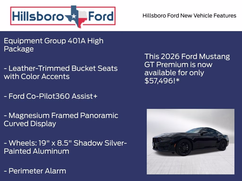 2026 Shadow Black Ford Mustang GT Premium RWD Coupe
