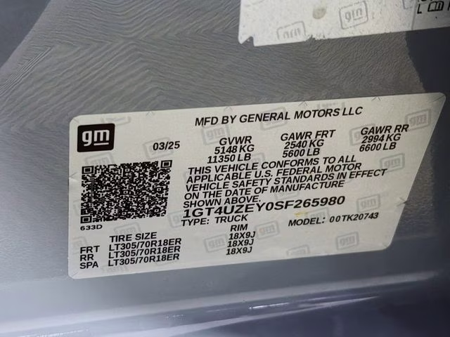 2025 Thunderstorm Gray GMC Sierra 2500HD AT4X 4X4 Truck