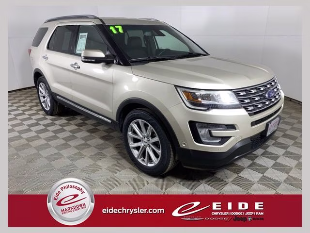 2017 White Gold Metallic Ford Explorer Limited 4X4 SUV