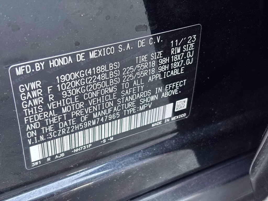 2024 Black Honda HR-V Sport AWD SUV