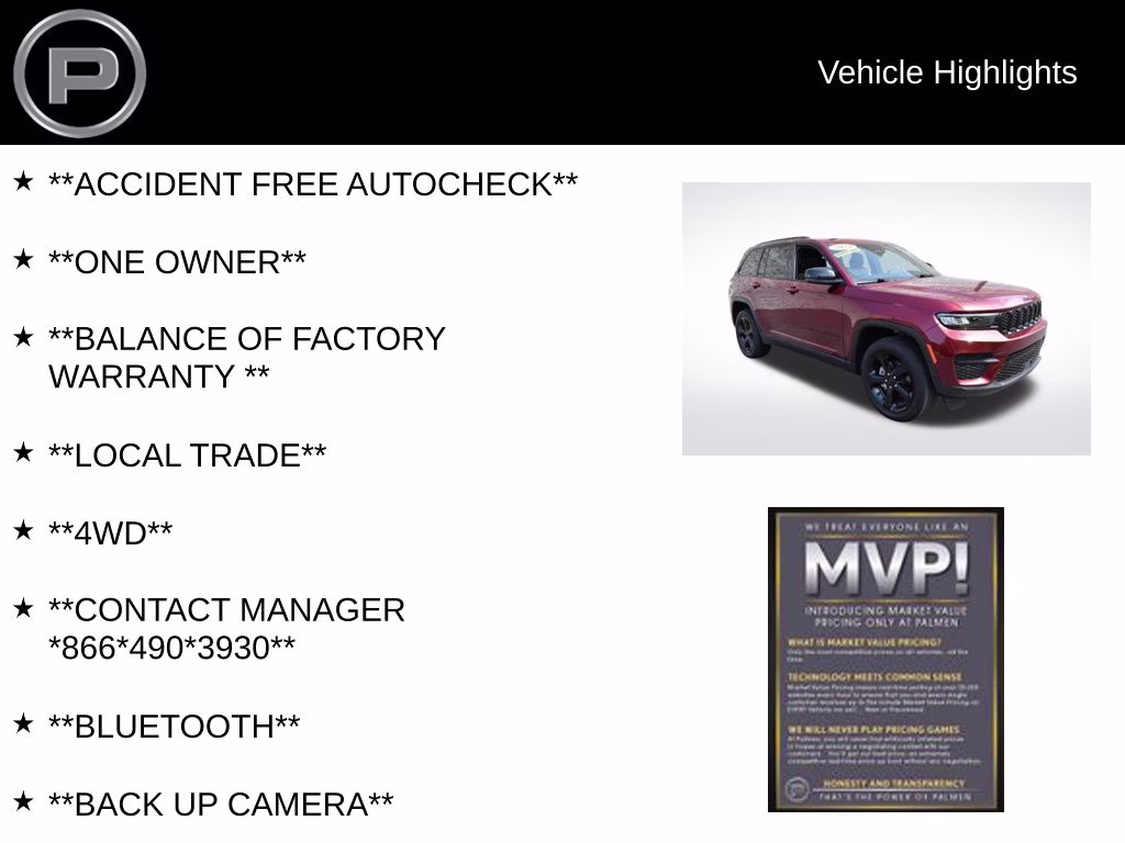 2024 Velvet Red Pearlcoat Jeep Grand Cherokee Altitude X 4X4 SUV