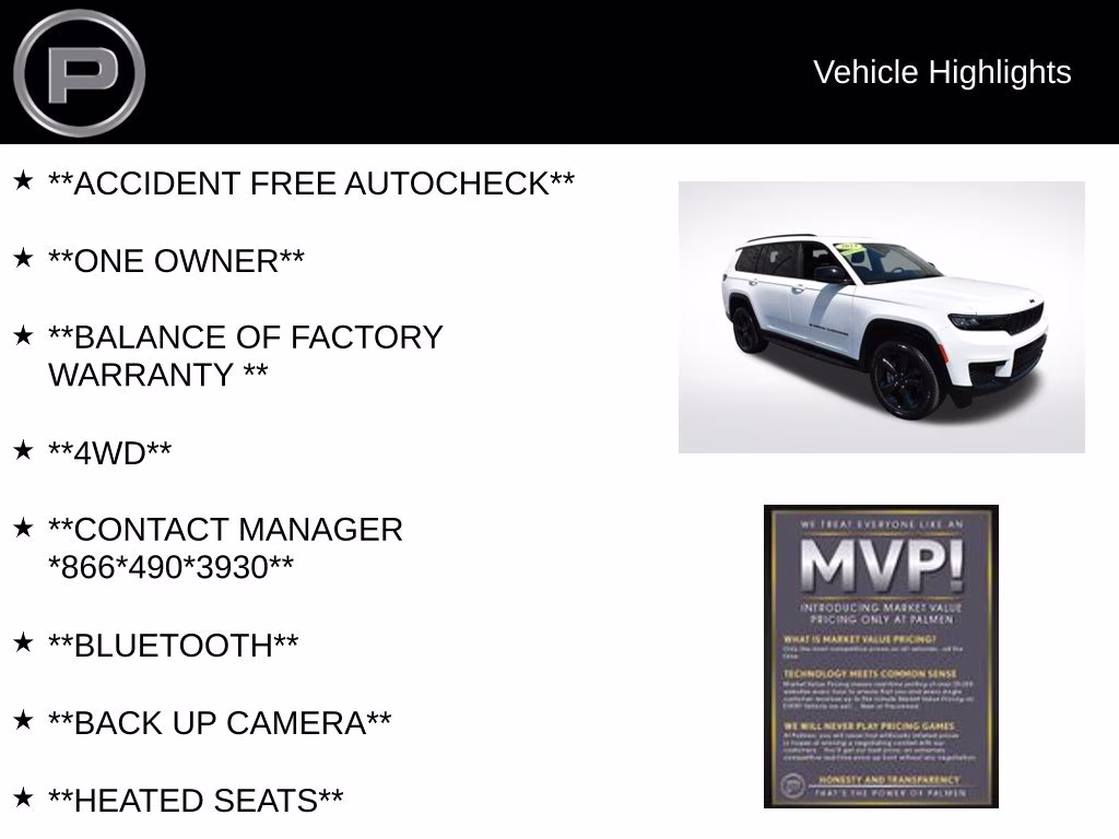 2024 Bright White Clearcoat Jeep Grand Cherokee L Altitude 4X4 SUV