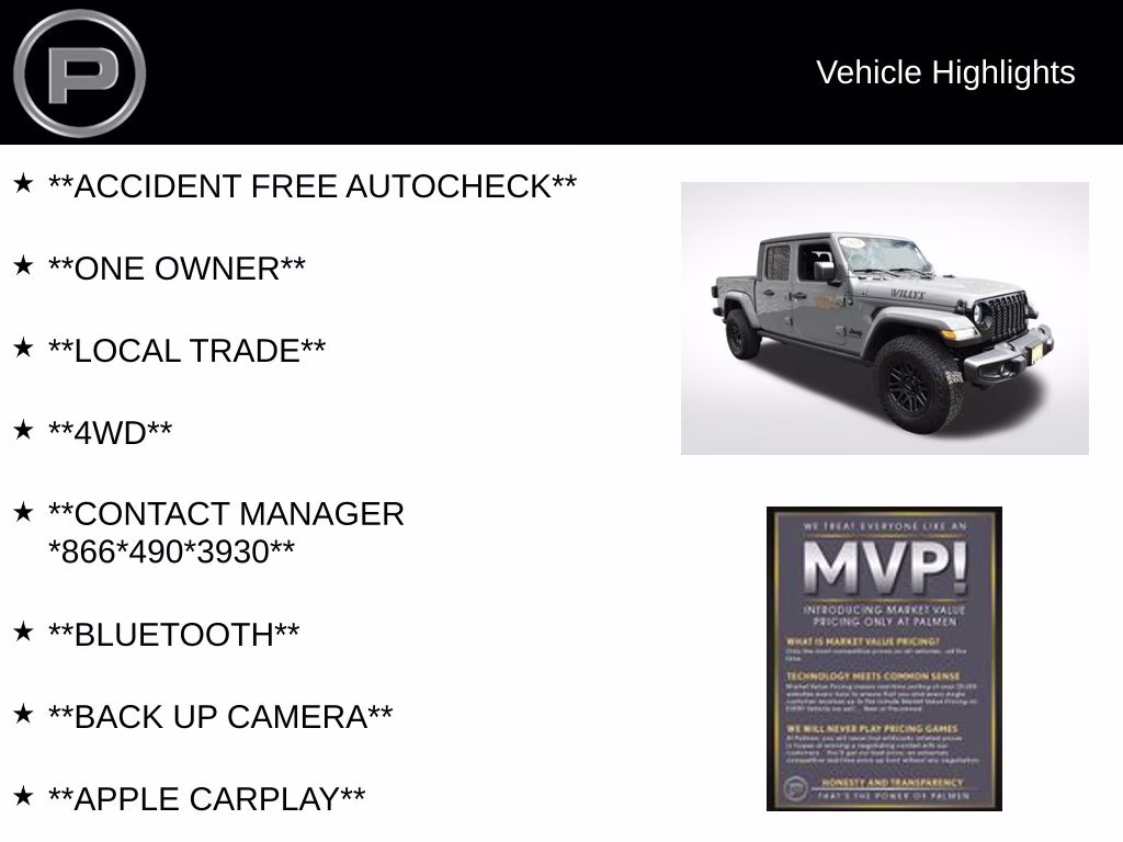 2021 Sting-Gray Clearcoat Jeep Gladiator Willys 4X4 Truck