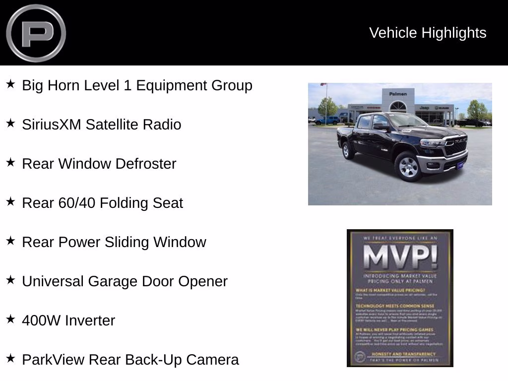 2026 Diamond Black Crystal Pearlcoat Ram 1500 Big Horn/Lone Star 4X4 Truck