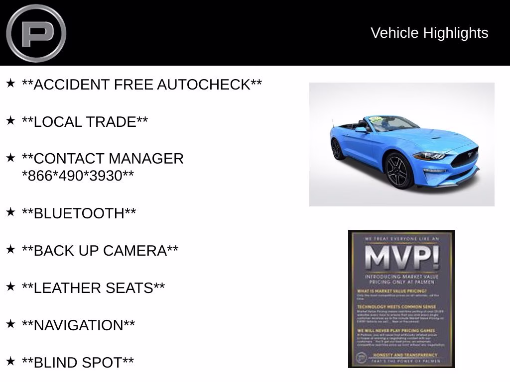 2023 Grabber Blue Metallic Ford Mustang EcoBoost Premium RWD Convertible