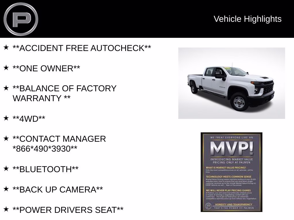 2023 Summit White Chevrolet Silverado 2500HD Work Truck 4X4 Truck